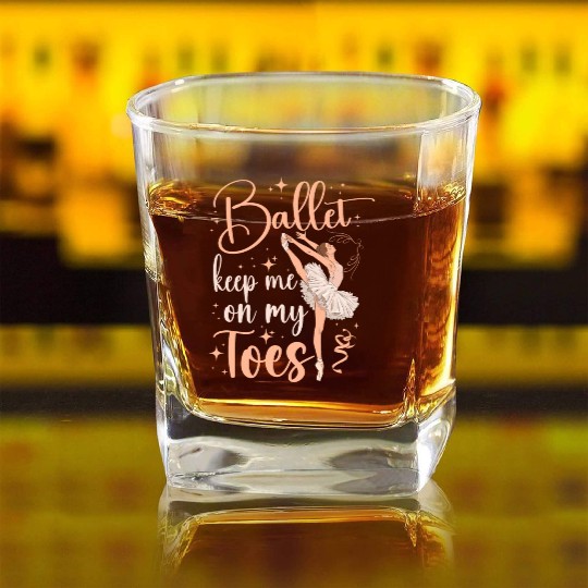 Ballet Dancer Dance Girl Ballerina Square Whiskey Glasses