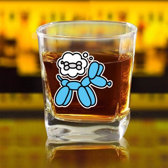 Balloon dog and bone Balloon artist Balloon animal Square Whiskey Glasses