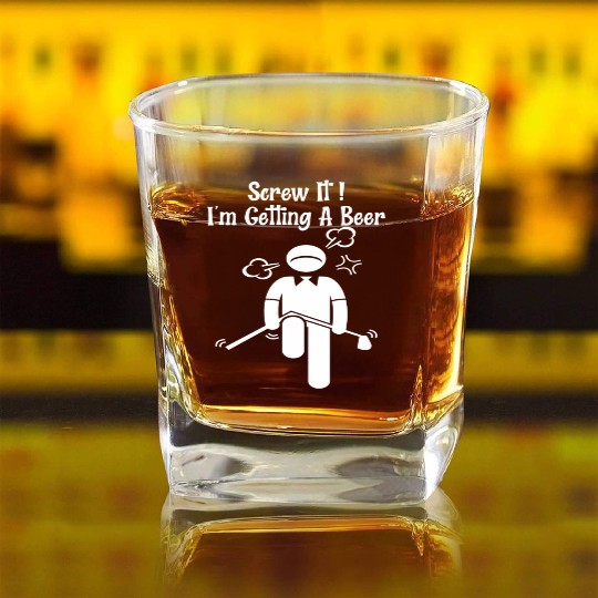 Golf Beer Golfer Father Day Mother Day Square Whiskey Glasses