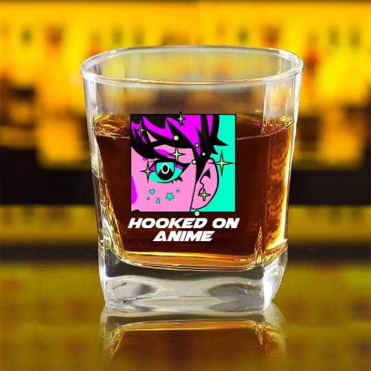 Hooked on Anime Japanese Kawaii Japan Cute Anime L Square Whiskey Glasses
