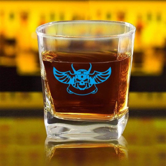 angry bird skull Square Whiskey Glasses