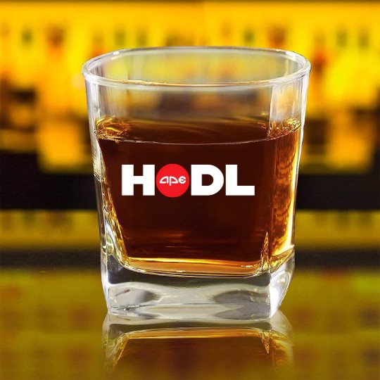 Ape Hodl Apes Together Strong Short Squeeze Square Whiskey Glasses