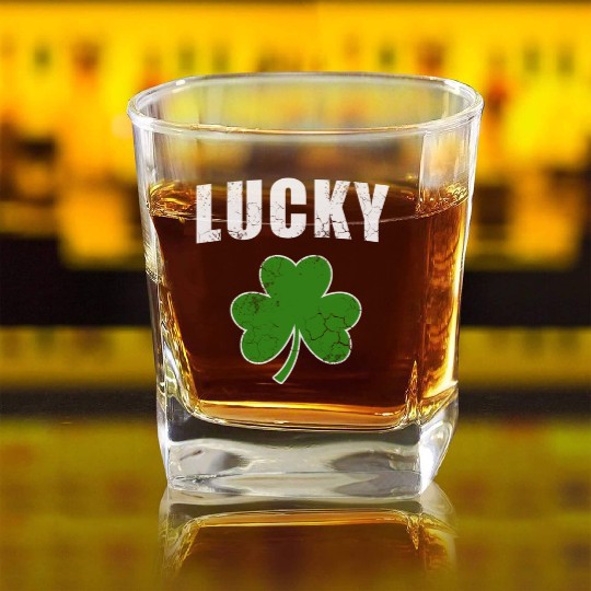 Lucky Irish Shamrock St Patrick'S Day Youth Square Whiskey Glasses