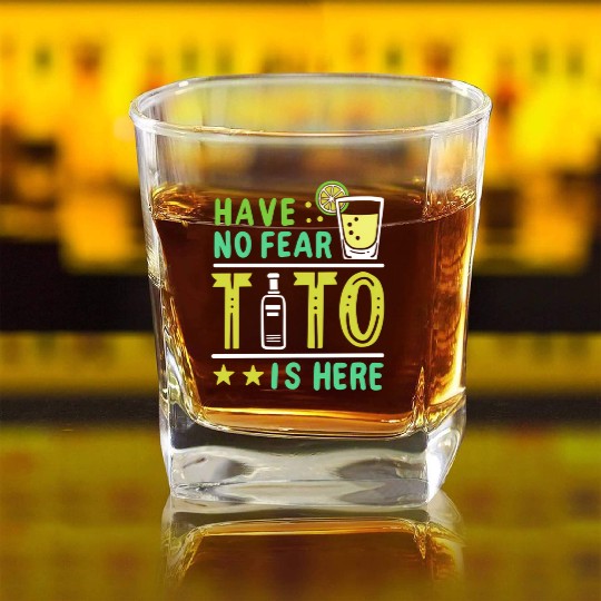 Vodka Tito Is Here Square Whiskey Glasses