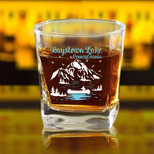 Summer Vacation Pennsylvania Raystown Lake Square Whiskey Glasses