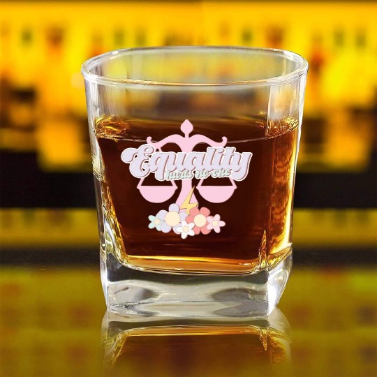 Equality Hurts No One, LGBT Pride Month Square Whiskey Glasses