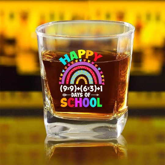 Math Formula 100 Days Of School Math Teacher Square Whiskey Glasses