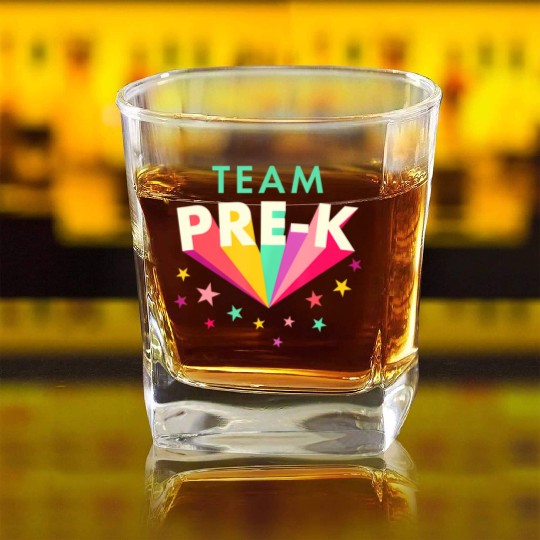 Team Pre K Teacher Back To School Square Whiskey Glasses