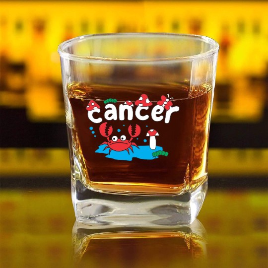 CANCER ZODIAC Square Whiskey Glasses