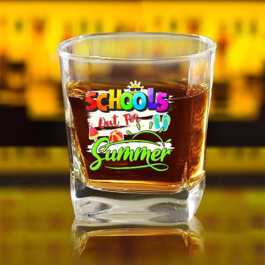 Schools Out For Summer Lover Funny Teacher Student Square Whiskey Glasses