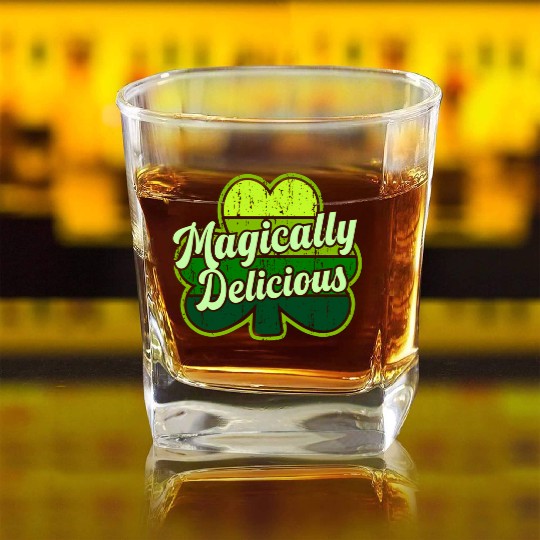 St Patric Day 2021 Magically Delicious Luck Square Whiskey Glasses