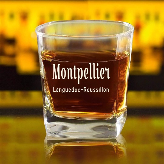 Montpellier Languedoc-Roussillon France French Square Whiskey Glasses