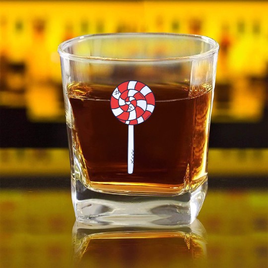 Lollipop Rainbow Sucker Candy Square Whiskey Glasses