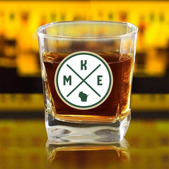 Milwaukee Circle Patch Green Square Whiskey Glasses