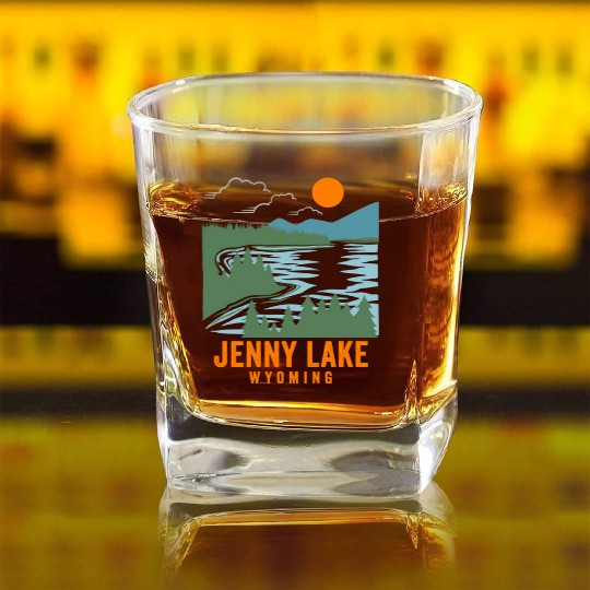 Jenny Lake Wyoming Square Whiskey Glasses