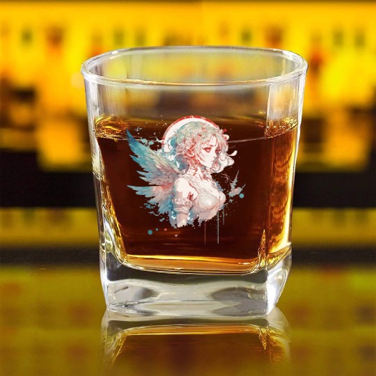 Anime Fairy Portrait Girl Fairycore Grunge Pastel Square Whiskey Glasses