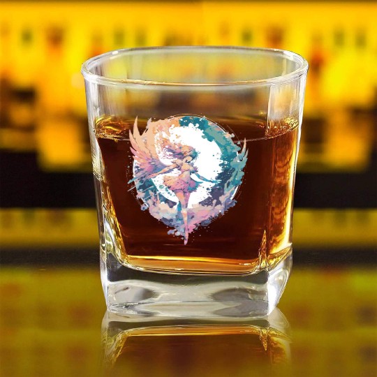 Watercolor Fairy Fairycore Grunge Pastel Goth Aest Square Whiskey Glasses