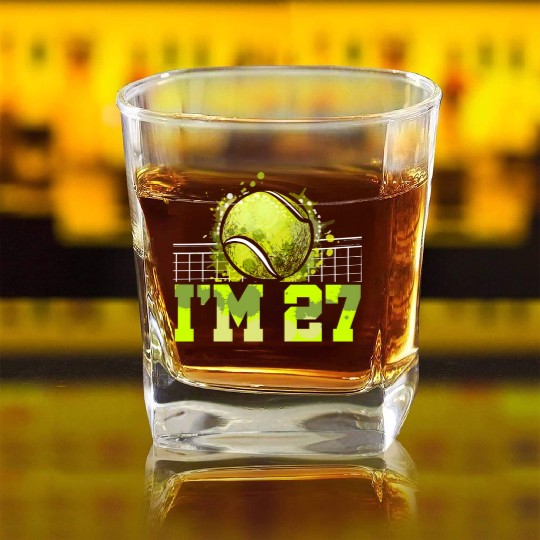 I'm 27 Racket Sports Tennis Player Adult 27th Square Whiskey Glasses