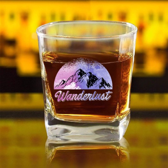 Wanderlust Mountaineer Hiker Summit sport Square Whiskey Glasses