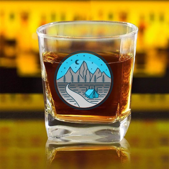 Mountain Nightwing Square Whiskey Glasses