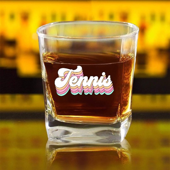 Tennis Pastel Aesthetic Forn Square Whiskey Glasses