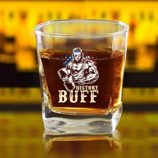 History Buff Independence Day Lincoln Patriot USA Square Whiskey Glasses
