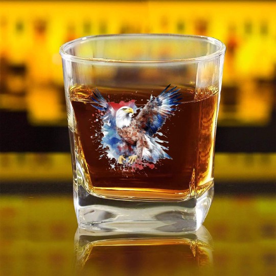 Eagle 4Th July Independent Day Square Whiskey Glasses