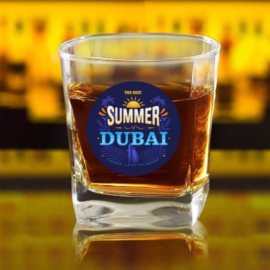 The Best Summer In Dubai Square Whiskey Glasses