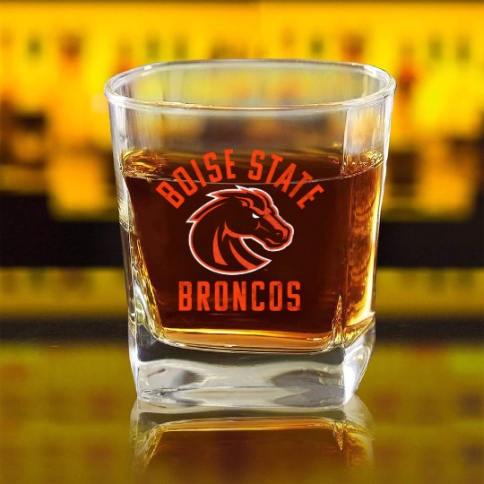 Boise State Bsu Broncos Square Whiskey Glasses