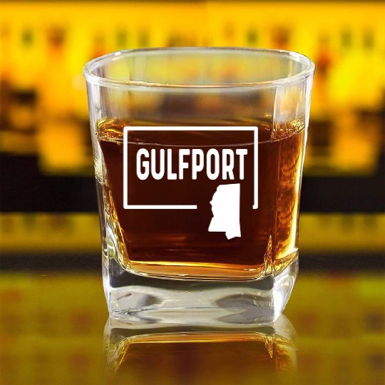 port Mississippi Ms - Home Hometown Vacation Square Whiskey Glasses