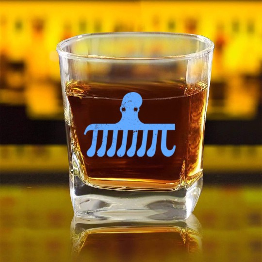 Science Nerd Math Mathematics Geek Pi Octopi Square Whiskey Glasses