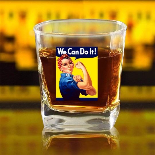 Rosie The Riveter We Can Do It Square Whiskey Glasses