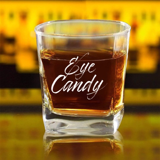 eye candy white Square Whiskey Glasses