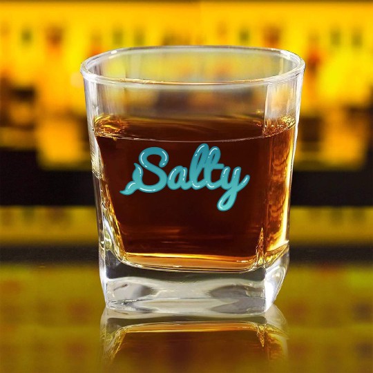Salty Triggered Mermaid Sailor Open Ocean Water Square Whiskey Glasses