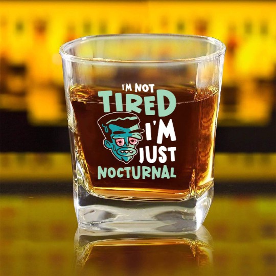 Night Shift Worker Graveyard Duty Square Whiskey Glasses