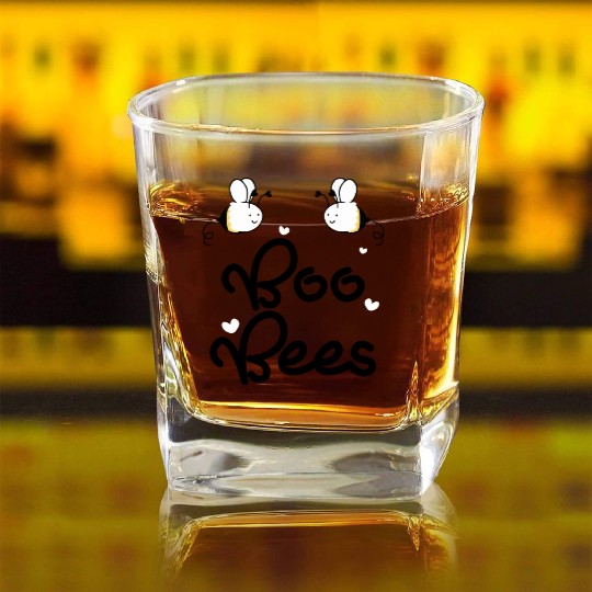 boo bees green Square Whiskey Glasses