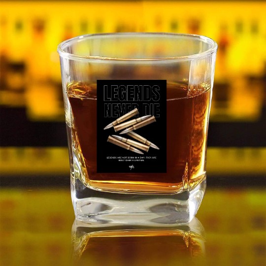 Legends Never Die Square Whiskey Glasses
