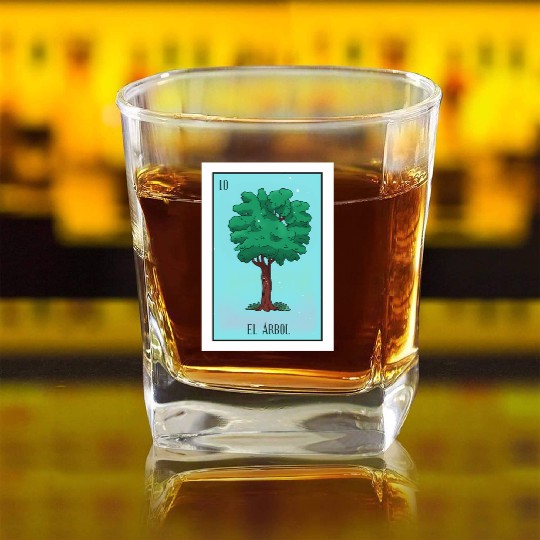 El Arbol Lottery Card The Tree Card Mecan Square Whiskey Glasses