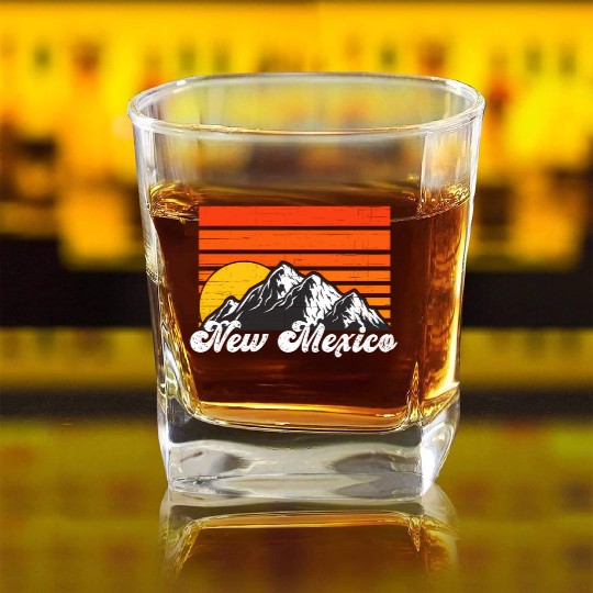 New Mexico Mountains Hiking Love New Mexico Square Whiskey Glasses