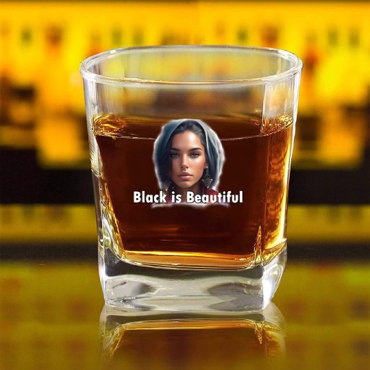 Black is Beautiful Square Whiskey Glasses