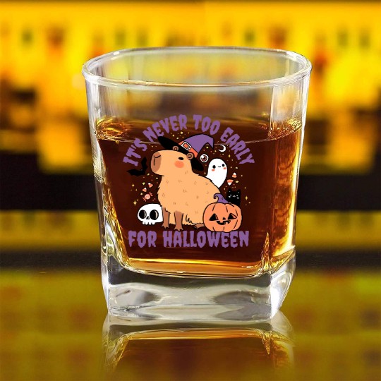 It Is Never Too Early For Halloween Cute Capybara Square Whiskey Glasses