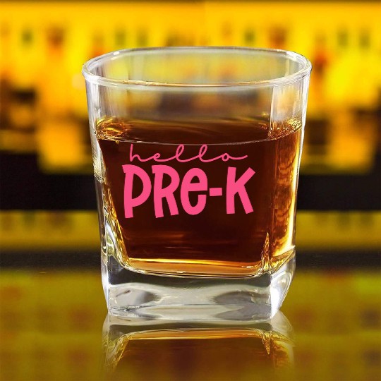 Pre K pink Square Whiskey Glasses