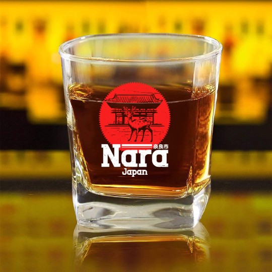 Nara, Japan City Vintage Square Whiskey Glasses