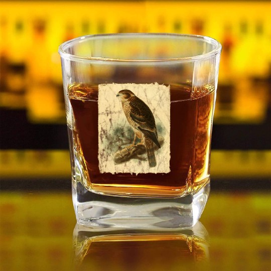 Bird Facon Hawk Square Whiskey Glasses