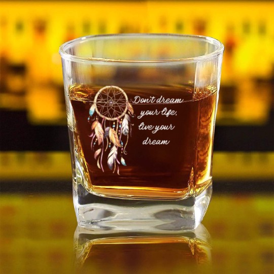 Dream Catcher Folk Square Whiskey Glasses Native American Live