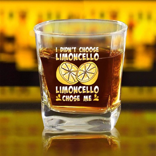Italian Limoncello Lover Lemon Liquor Drinker Square Whiskey Glasses