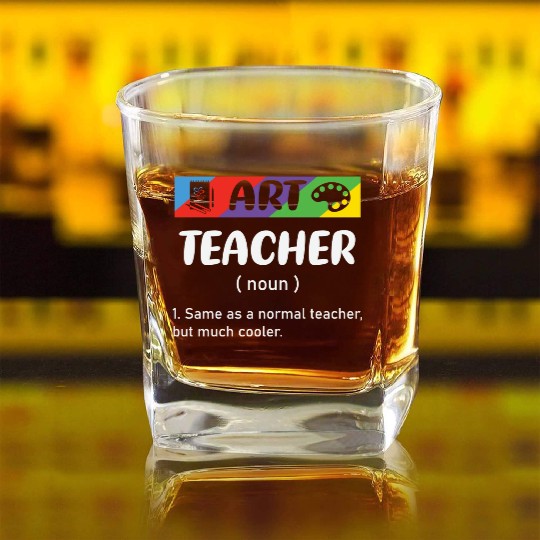 Art Teacher 70s Square Whiskey Glasses