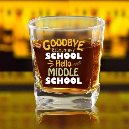 Elementary School Students Graduation Gift nature Square Whiskey Glasses