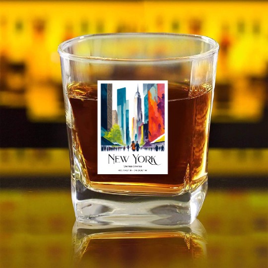 People walking to One World Trade Centre New York Square Whiskey Glasses