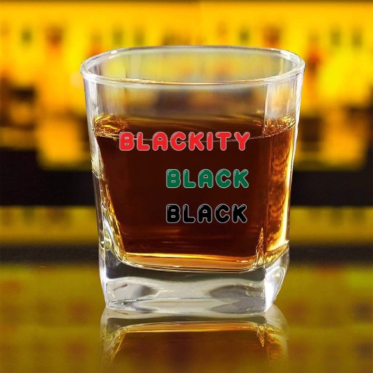 Blackity Black Black Square Whiskey Glasses
